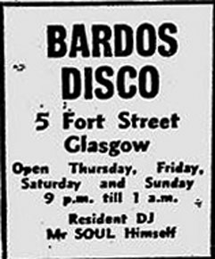Bardo Disco advert 1975